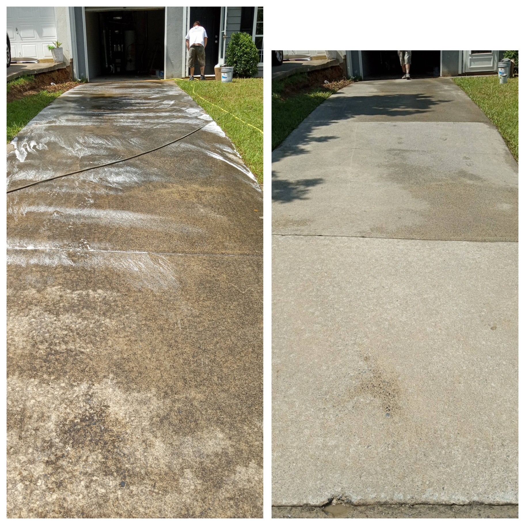 Driveway Pressure Washing — Before & After